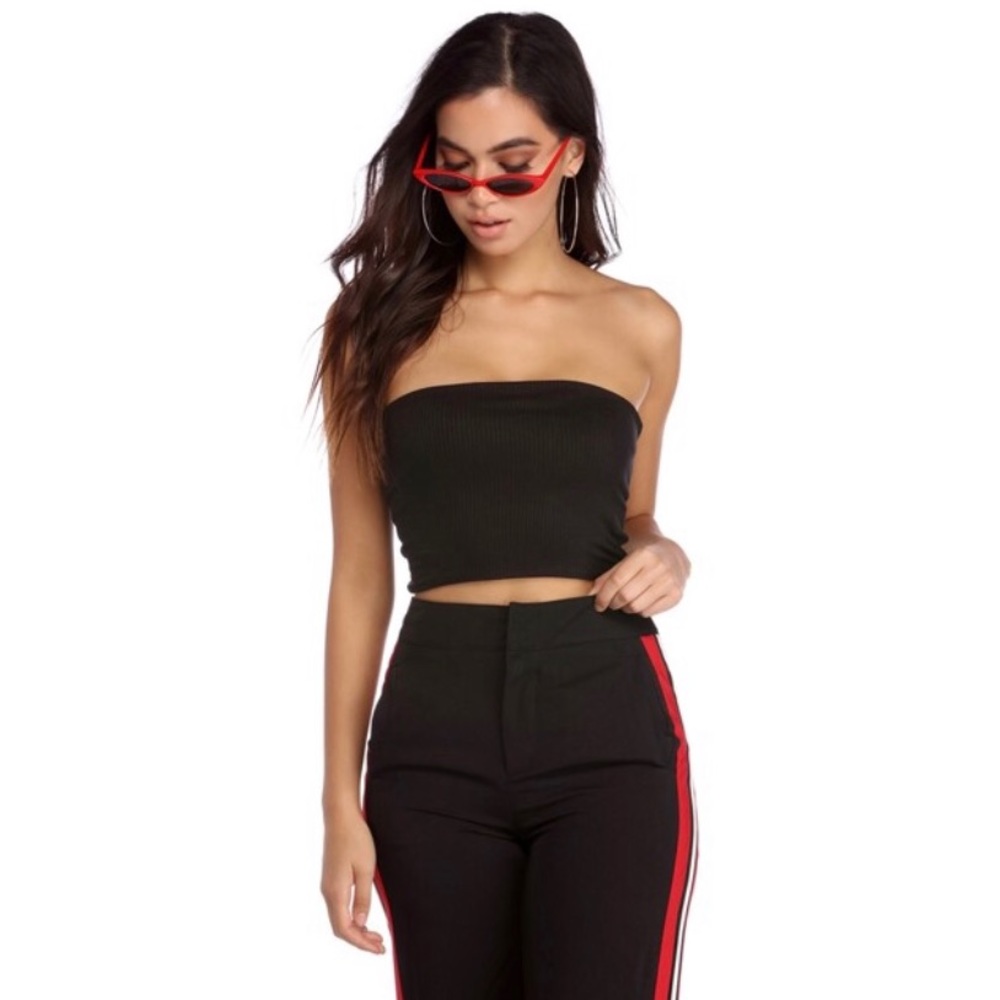 Ribbed tube top